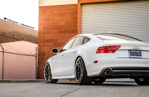 Extremely Stylish White Audi A7 Featuring Bronze Blaque Diamond Rims ...