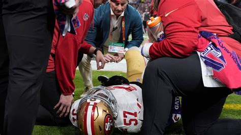 49ers LB Dre Greenlaw exits Super Bowl with Achilles tendon injury from ...