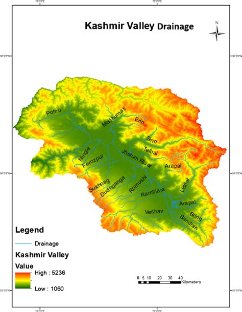 Kashmir Valley map (study area) | Download Scientific Diagram