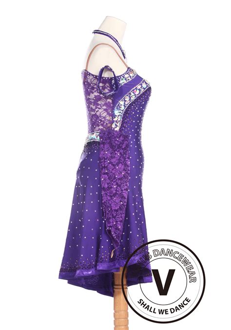 Purple Latin Competition American Rhythm Salsa Rumba Dance Dress