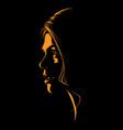 Beauty scared woman face silhouette Royalty Free Vector