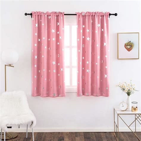 Buy Anjee Kids Curtains for Girls Room with Foil Print Star Pattern ...