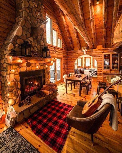 Cabin Interior Design, Rustic Home Design, Rustic Cabin Decor, Cabin Design, Winter Cabin ...