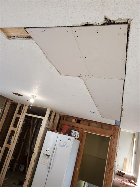 Drywall – How to fix a large hole in plaster ceiling that’s backed by drywall instead of wood ...