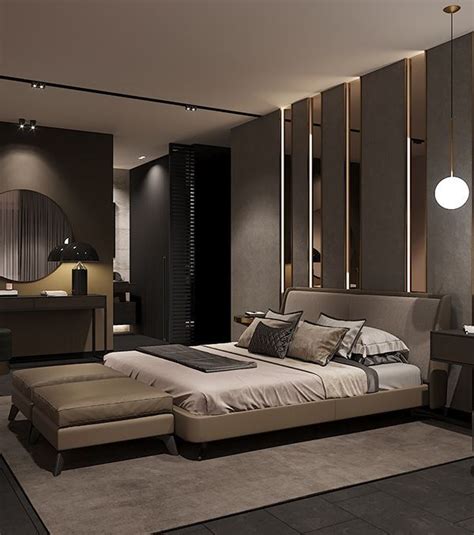 Bedroom in contemporary style on Behance #luxurybedroomsinhouses ...