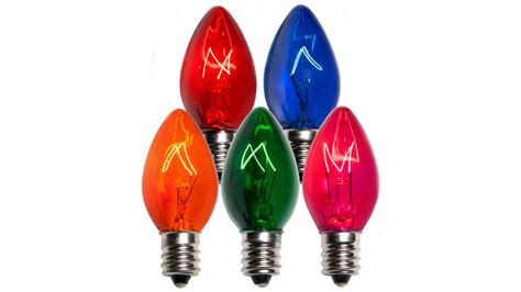 C7 Transparent Multi Color Bulbs | Christmas Lights Creations