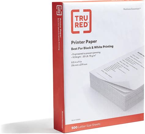 Amazon.com : TRU RED Printer Paper, 8.5" x 11", 20 lbs., White, 500 Sheets/Ream (TR56957 ...