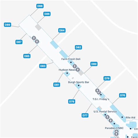 Pittsburgh Airport Airside D Map & Guide