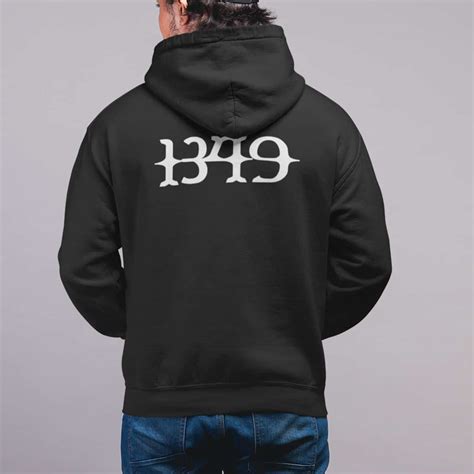 1349 Zip Up Hoodie, 1349 Logo Black Zipper Hooded Sweatshirt, Black ...