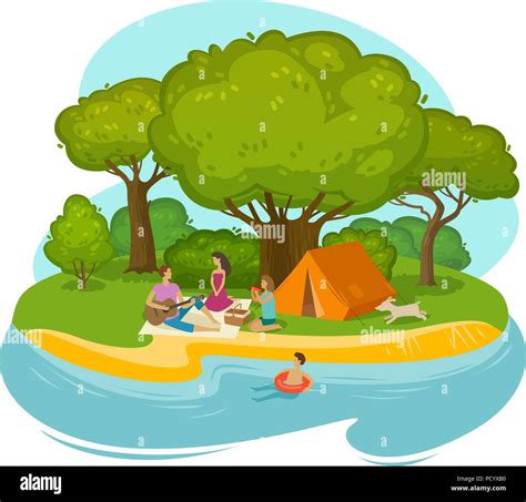 Family on outing Stock Vector Images - Alamy