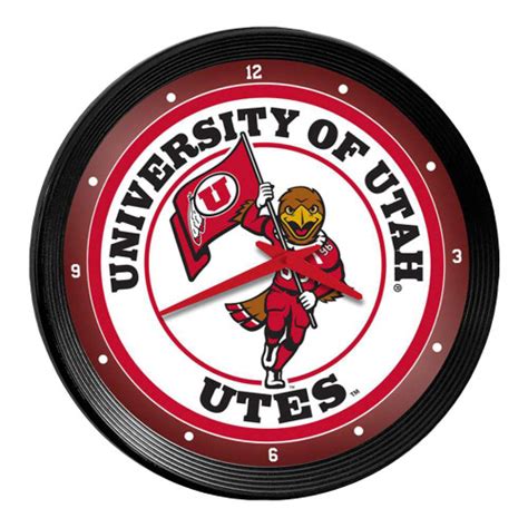 Utah Utes: Swoop - Ribbed Frame Wall Clock