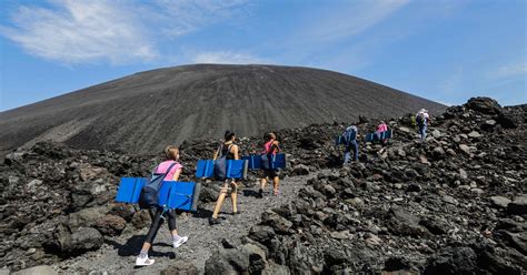 Sandboarding down the Cerro Negro volcano