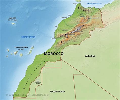 Morocco Physical Map