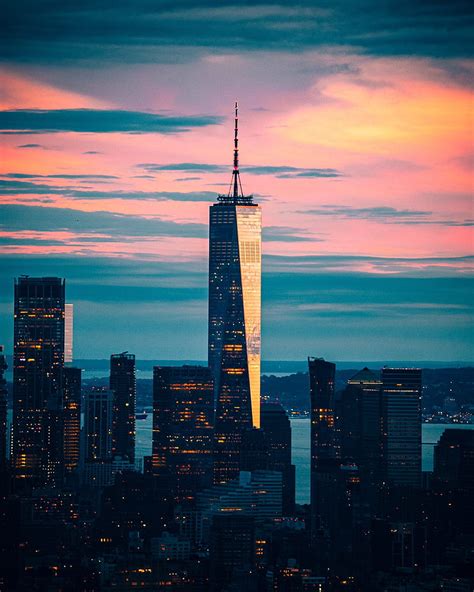 [2024] 🔥New York City Sky Sunset Clouds Portrait Display Building One World Trade Center ...