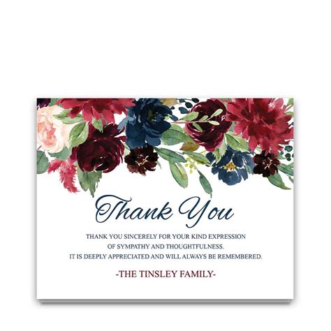 Thank You Note For Sympathy Flowers / Bloom Blue Watercolor Flowers ...