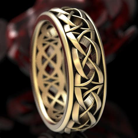 Modern Celtic Wedding Band, Celtic Dara Knot Ring, Woven Celtic Wedding ...