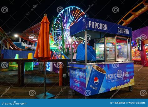 View of Pacific Park by Night Located on Santa Monica Pier Editorial Stock Photo - Image of ...