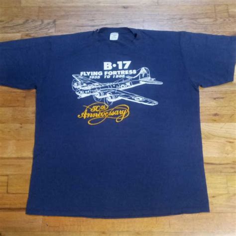 vintage 80s B-17 Flying Fortress 50th Anniversary t-s… - Gem