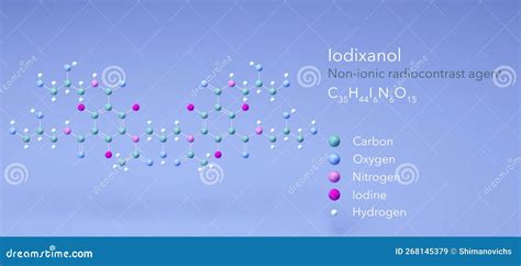 Iodixanol Molecule, Molecular Structures, C35h44i6n6o15, 3d Model ...