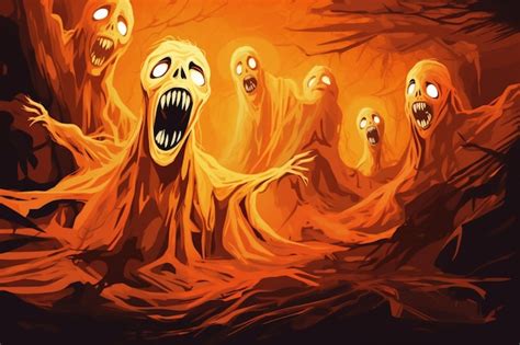 Premium AI Image | Scary ghost halloween poster background