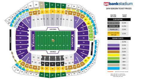 U.S. Bank Stadium Seating Chart and Map | Minnesota Vikings - vikings.com