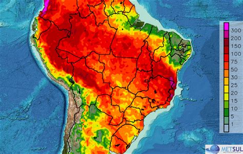 Veja a tendência de chuva para o Brasil nos próximos dez dias