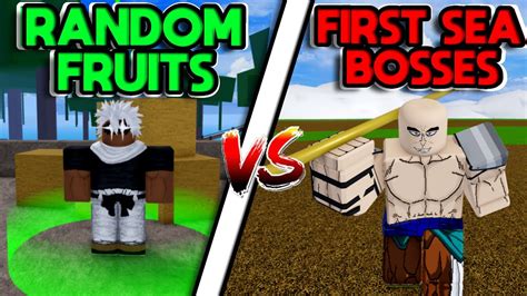 Blox Fruit Random Fruits VS All First Sea Bosses - YouTube