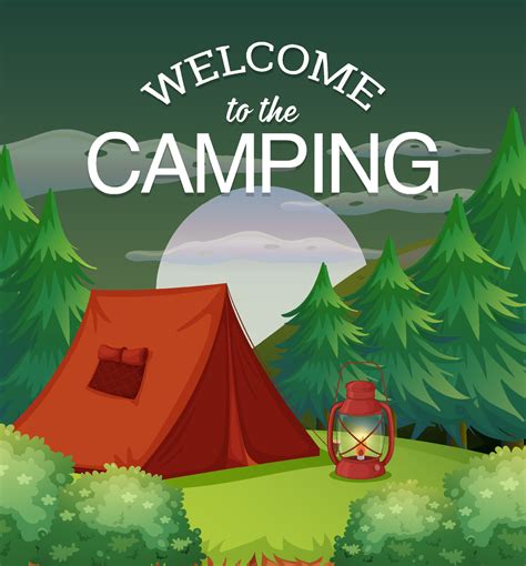 Welcome to the camping poster design 12496294 Vector Art at Vecteezy