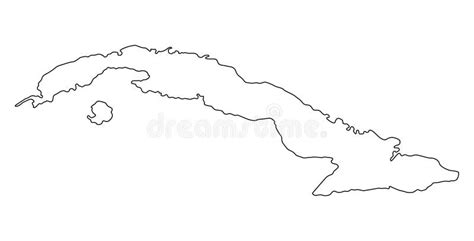 Cuba map vector outline. stock vector. Illustration of atlas - 114023897