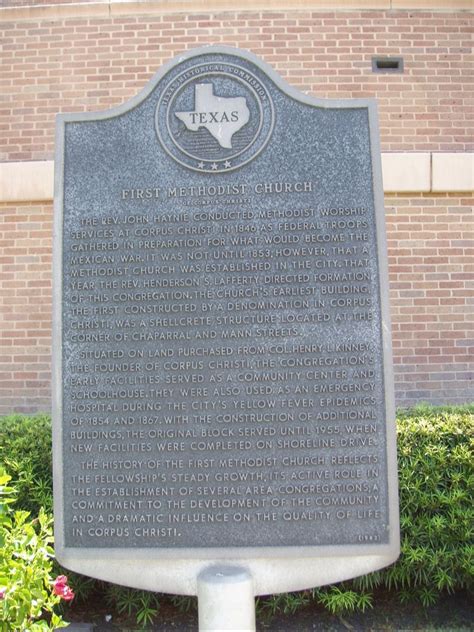 First Methodist Church of Corpus Christi - TEXAS HISTORICAL MARKERS