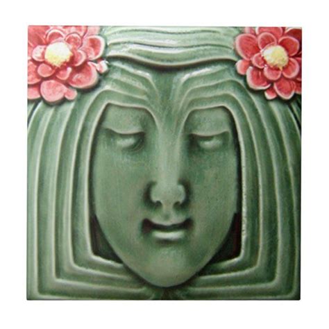 AD024 Art Deco Reproduction Ceramic Tile | Zazzle | Art deco tiles, Art nouveau tiles, Pottery art