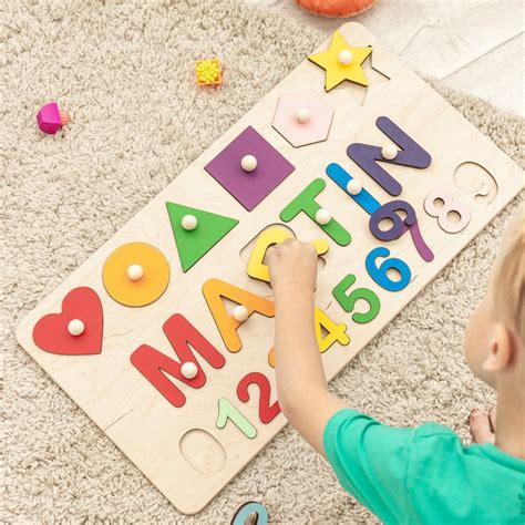 Personalized Baby Puzzle Name Puzzle With Pegs Busy Puzzle - Etsy