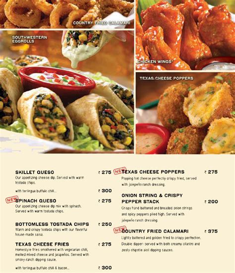 Chilis Menu Printable