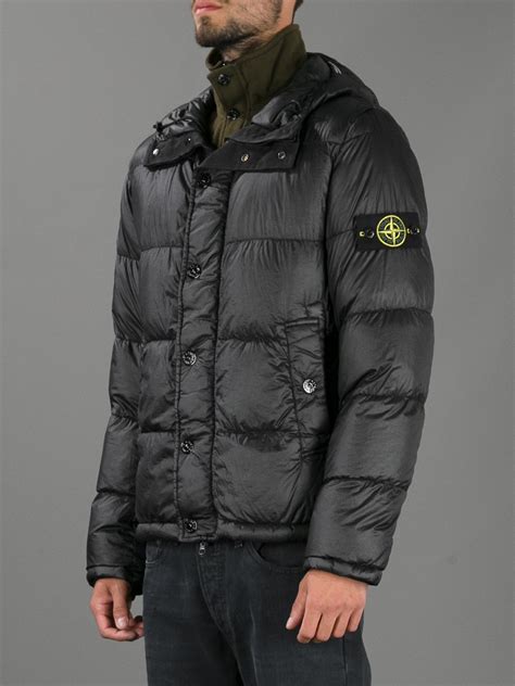 Stone island Padded Jacket in Black for Men | Lyst