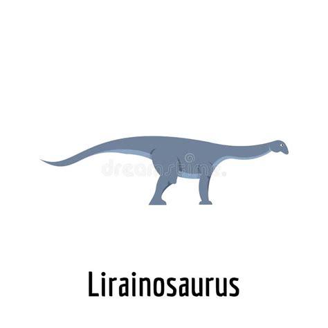 Lirainosaurus Icon, Flat Style. Stock Illustration - Illustration of ...