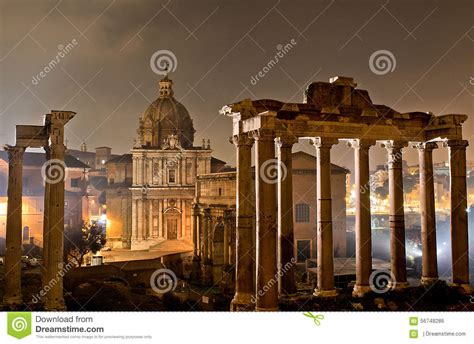 Roman forum by night stock photo. Image of imperial, dusk - 56748286