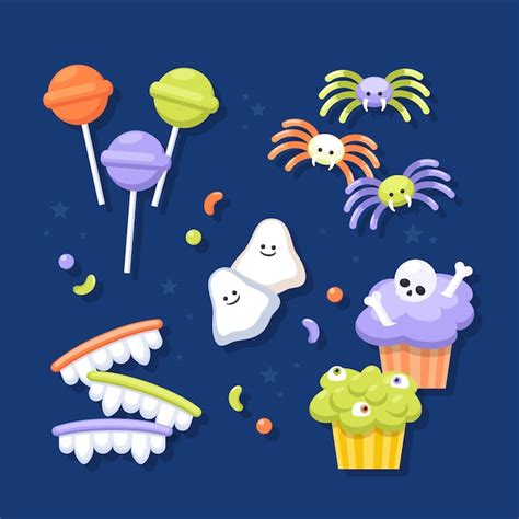 Free Vector | Flat design halloween candy collection