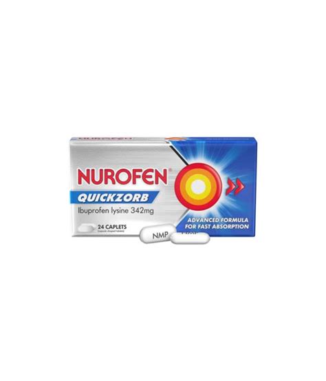 Nurofen Quickzorb Ibuprofen Lysine 342mg 24 Caplets (Quantity Limit 4) - ZOOM Pharmacy