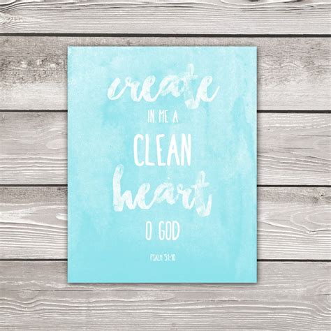 Psalm 51 Print Printable Wall Decor Digital Print - Etsy