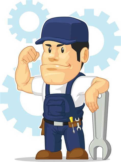 Car Mechanic Automotive Garage Repair Shop Mascot Cartoon Illustration ...