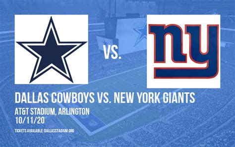 Dallas Cowboys vs. New York Giants Tickets | 11th October | AT&T ...