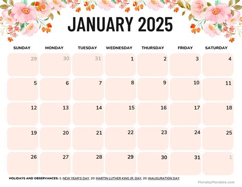 2025 Calendar Printable