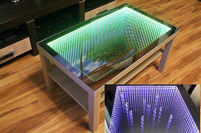 WHITE Table LED 3D Coffee Table Illuminated INFINITY MIRROR Effect Remote RF! • £239.00 ...