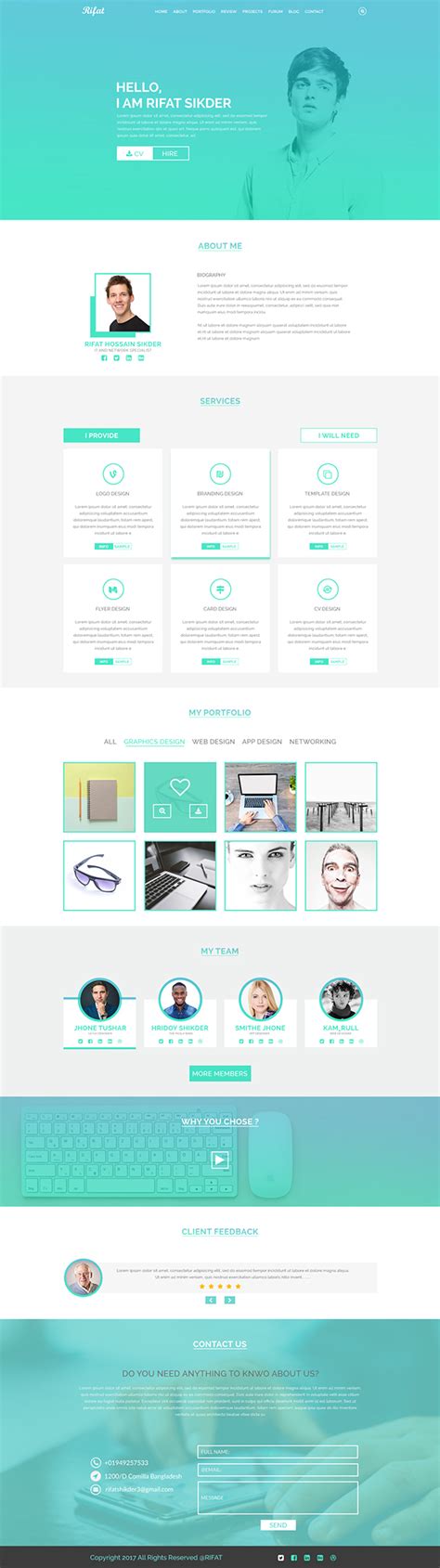 Minimalist Personal Portfolio Template PSD on Behance