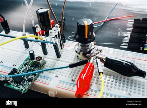 Prototyping electronic board with components Stock Photo - Alamy