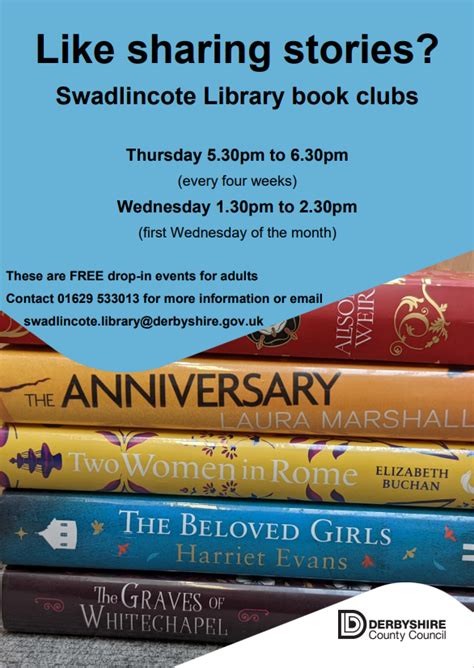 Adult Book Club - Swadlincote Library - Visit South Derbyshire