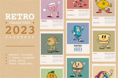 Cartoon Retro Calendar 2023 on Behance