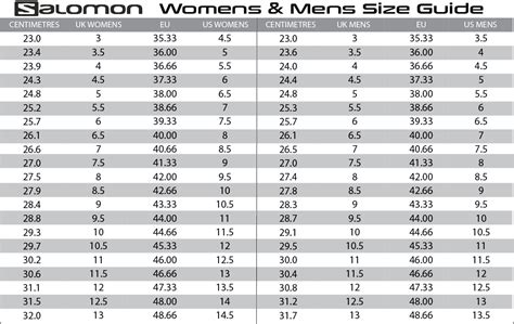 béton Expérience Tourner salomon shoe sizing Ravage parc jurassique Papa