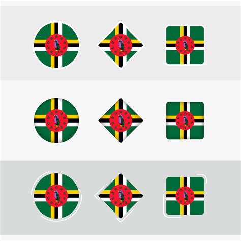 Dominica flag icons set, vector flag of Dominica. 22969148 Vector Art ...