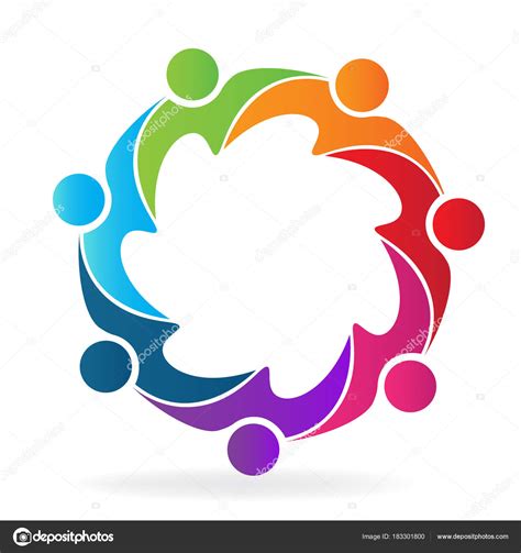 Teamwork Unity People Holding Hands Vector Logo Design Stock Vector by ©Glopphy 183301800